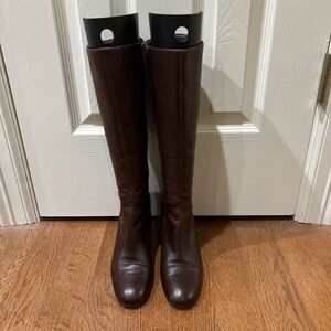 Naturalizer Eastern Brown Leather Knee High Boots Womens 7.5M Minimalist Comfort